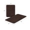 Hastings Home Set of 2 Bathroom Rug Set Memory Foam Mats Striped Microfiber, Non-Slip Absorbent Runner (Brown) 227354ASL - alternate 2